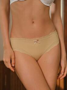 Bisouelle 7pcs/Set Comfortable Striped Cotton Bikini Panties, Sexy Lingerie - Multicolor - View 2