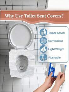 50/150 Piece Toilet Seat Cover - Portable Toilet Seat Paper Cover, Disposable, Suitable For Bathrooms, Travel, Camping, Hotels And Other Places. - Multicolour - View 5