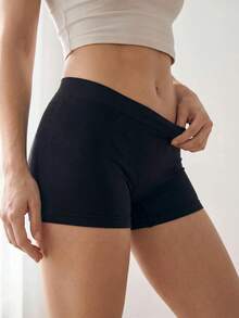 Liftille Solid High Waist Shortie - Black - View 1