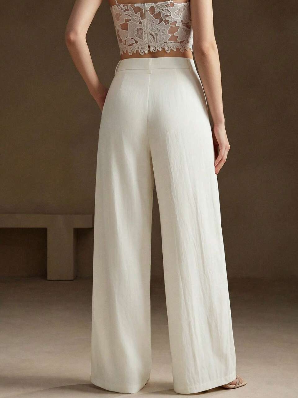 Anewsta Atuendos de Festival para Mujeres Vacaciones Verano Nuevo Pantalones de Tela Arrugada unicolor Moderno Urbano Holgado Pierna Ancha Pantalones Largos para Mujeres Atuendos de Playa Día de San Valentín