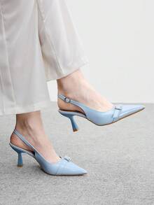 CUCCOO BIZCHIC 女款後扣式尖頭優雅中跟高跟鞋 - 淺藍色 - 查看 1