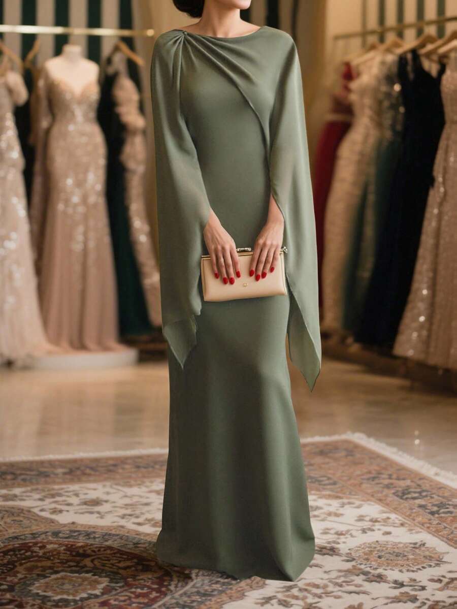 SHEIN Raffinéa Elegant Women Summer Holiday Dress - Green - View 1