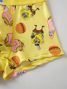 SpongeBob SquarePants | SHEIN 3件組男士卡通印花四角內褲 - 黑色 - 查看 5