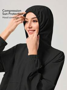OutZeal Women Sun-Proof Jacket Daily Casual Fishing UV Protection Hooded Zip Up Outdoor Jacket Summer - Black - View 4