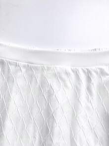 GlowEve CURVE 大尺碼女款絨毛格紋復古優雅裙 - 白色 - 查看 3