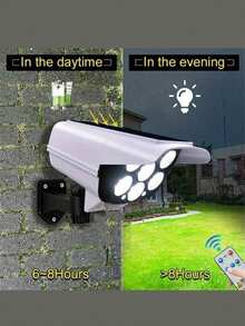 1PC Outdoor Solar Sensor Light, With Remote Control; Wireless Fake Surveillance Camera, Suitable For Hotel Porch, Garden, Patio, Driveway And Other Locations - Simulation camera light - View 5