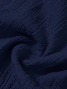SHEIN Girlism 青少年女孩編織黑色海軍藍抽繩寬鬆休閒寬腿長褲 秋季 幾件裝 - 藏蓝色 - 查看 5