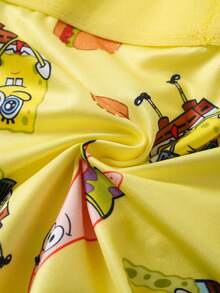 SpongeBob SquarePants | SHEIN 3件組男士卡通印花四角內褲 - 黑色 - 查看 6