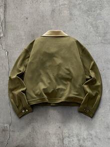 AXEPEAK Men's Casual Colorblock Collar Jacket, Spring/Autumn - Green - View 2