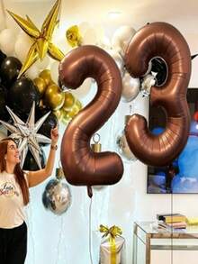 POKOJA LAND 40-Inch Foil Number Balloon, Birthday Anniversary Party Decoration Balloon, Aluminum Film Balloon For Birthday Party Decorations - multicolor - View 1