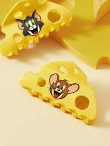 TOM & JERRY X SHEIN 時尚可愛卡通髮夾，適合女孩與女士，居家、沐浴、美容護理、髮型造型完美適用 - 彩色 - 查看 7