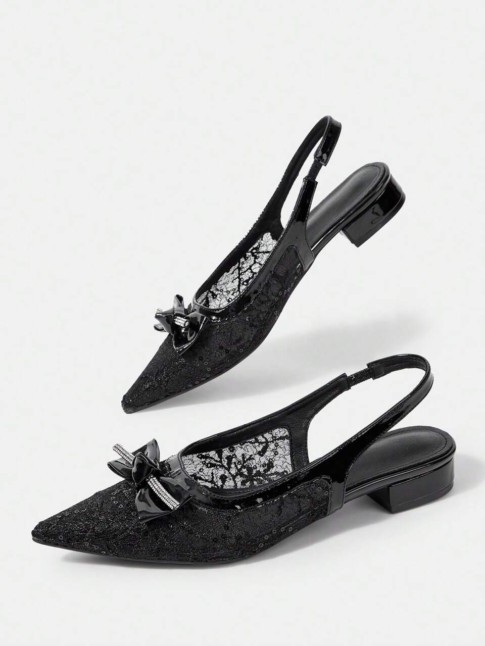 CUCCOO HITCHD Net Shoes Are Fashionable And Cute, Commuting And Casual. Pointed Women's Short-Heeled Shoes