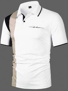 Calvornis 男士商務休閒時尚成熟風花卉印花 Polo 衫 - 白色 - 查看 3