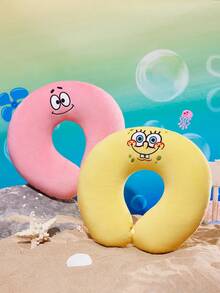 SpongeBob SquarePants | SHEIN Soft And Cute Embroidered U-Shaped Pillow, A Must For Travel And Office - Pink - View 6