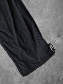 Sport MetroGents Men's Casual Letter Print Drawstring Waist Sports Pants - Black - View 4