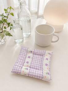 Joivida A Square Ins-Style Coaster With Simple Patterns Like Stripes And Plaid. Designed For Cream-Style Home Decor, It Offers Visual Pleasure And A Comfortable Touch For Urban Working Women And Teens - Multicolor - View 7