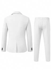 Manfinity Bizformal Men's White Woven Business Formal Suit Set - White - View 2