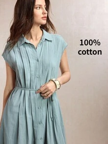 BizChic Waist-Cinching Front-Button Minimalist Casual Dress For Back To School, Party, Birthday, Wedding Guest, Autumn, Sage Green, Halloween, Back To School Season, Church, Special Occasions, Date, Vacation, French Elegant Vintage Vacation Style - White - View 7