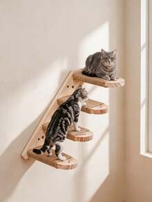 1Pc Of Cat Wall Shelf And Perch For Sleeping, Playing, Climbing And Resting, Cat Ladder Steps, Modern Cat Hammock And Furniture Suitable For Large Cats Or Kittens - Apricot - View 8