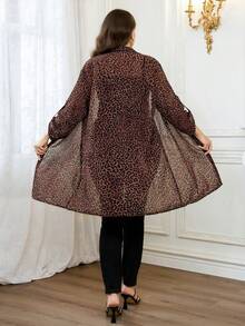 Reflora Plus Size Fashion Commuter Leopard Print Blouse - Multicolor - View 3