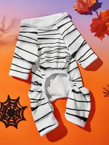 1pc Pet Cat Dog Universal Halloween Mummy Cosplay Knitted Elastic Comfortable Dog Jumpsuit Pajamas, PETSIN Original Design - Multicolor - View 11