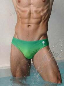 Naviga Onda 2026 New Spring Summer Men's Green Tropical Sports Beach Vacation Vacation Vacation Pool Party Tennis Casual Tropical Tropical Triangle Swim Trunks - Green - View 4