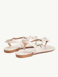 CUCCOO CHICEST European And American New Fashion Pearl Flower Sandals Cute Style Flats - Apricot - View 6