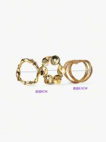 MUSERA 银色抽象手镯多件装 - 金色 - 查看 5