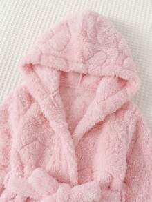 Cozy Pixies 新生兒加厚抓絨連帽長袖前綁帶睡袍 秋冬款 - 彩色 - 查看 4