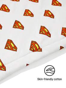 SUPERMAN X SHEIN Baby Stroller Seat Cushion,Printed Patterns,Cotton Padding Comfortable Suitable For Boys & Girls - Superman pattern on white background - View 3