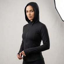 Sudadera Básica con Capucha y Cierre – Disponible en Varios Colores - Negro - Ver 2