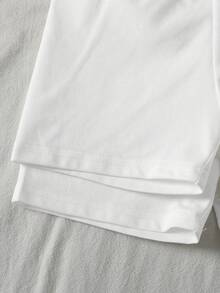 SHEIN 女童春/夏款細肩帶上衣與短褲內衣套裝 2件組 素色/多色 - 白色 - 查看 7