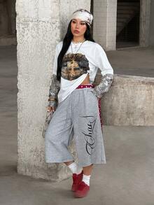 Coolane 女款春夏街頭風復古水洗做舊舒適丹寧質感黑色短褲 - 灰色 - 查看 2