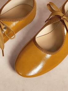 Rosivie Women's Casual Versatile Commuting Simple Lace-Up Flats - Gingerbread PU - View 10