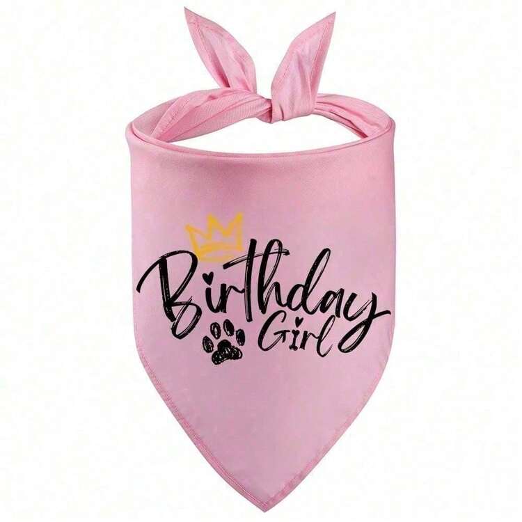 新款狗狗生日头巾，生日派对宠物配饰，6种颜色可选，狗狗猫咪生日围巾/领巾 - 彩色 - 查看 19
