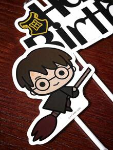 HARRY POTTER X SHEIN 12件組生日派對裝飾插飾，甜點杯子蛋糕裝飾插飾，蛋糕裝飾 - 彩色 - 查看 6