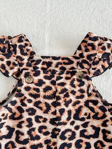 Cozy Pixies Babygirl Cute Summer Fashion Leopard Print Jumpsuit - Multicolor - View 5