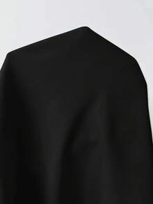 SHEIN Essnce 大尺碼女款素色休閒百搭日常穿著西裝外套 - 黑色 - 查看 10
