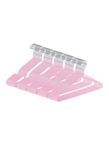 40 Adult Non-Slip Coated Hangers, Lightweight And Luxurious Household Wardrobe Hangers, Suitable For Shirts And Pants, Spring, Minimalist, Summer Tops, Non-Slip Plastic-Dipped Hangers, Morandi Colors, For Home Use - Pink - View 6