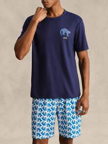 EverLounge Thin Short Sleeve Men's Casual Minimalist Loungewear Set - Blue - View 5