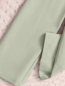 SHEIN Elladie kids 女童時尚蝴蝶結西裝背心與西裝長褲2件套，適合日常穿著、度假、夏季 - 薄荷綠 - 查看 5