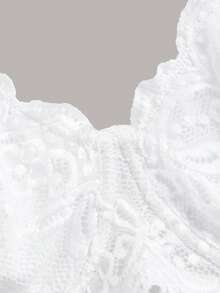 DesireSculpt Plus Size Bras & Bralettes Scallop Plain - Putih - View 3