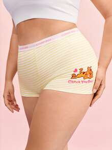 LUVLETTE Plus 2-Pack Cotton High-Waist Printed Letter Webbing Women's Boyshorts - Scooby-Doo Collaboration Series - Multicolor - View 13