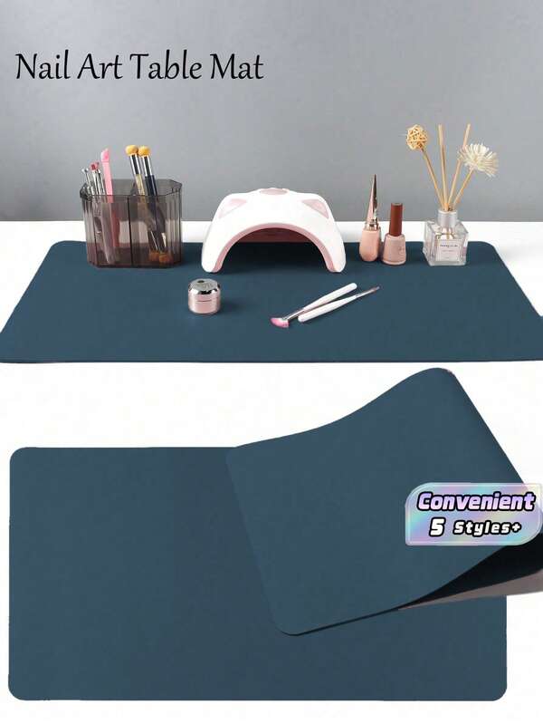 Waterproof And Durable Nail Art Table Mat, Made Of Waterproof And Soft PU Leather, Designed For Studio Tabletops And Foldable Nail Art Armrests. Ideal For Nail Artists In Salons And For Home Use.