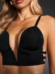 EmpressEnvy 1pc Women's Sexy Deep V-Neck Backless Bustier - Black - View 7