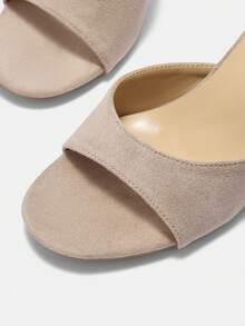CUCCOO CURVES Wide Last Women's Apricot Classic Muller Comfortable Low Heel Sandals For Commuting, Dating, Parties, Vacations, Parties And Various Occasions. - Apricot velvet - View 5