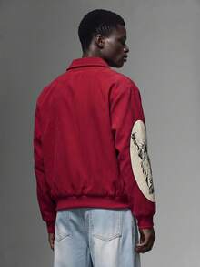 Salvezio Manfinity Streetrush Herren Streetfashion rote Reißverschluss Langarm Jacke, Freiheitsstatue Musik Reißverschluss rote Y2K Jacke, Herbst Winter, Grunge - Rot - Übersicht 2