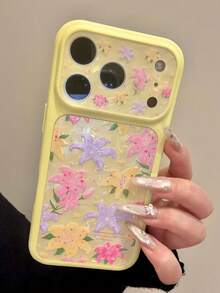 ShellaStory Casing Ponsel Motif Bunga Berwarna-warni Romantis Elegan Kompatibel dengan iPhone 17 Pro Max 17 Pro 17 16 Pro Max 16 Pro 16 15 Pro Max 15 Pro 15 14 Pro Max 14 Pro 14 Pelindung Bergaya Bunga - Kuning - View 5