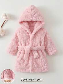 Cozy Pixies 新生兒加厚抓絨連帽長袖前綁帶睡袍 秋冬款 - 彩色 - 查看 8