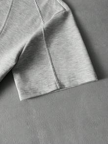 PAVTROS Men's Street Casual Sports Patchwork T-Shirt Set - Light Grey - View 3